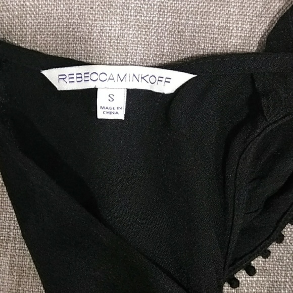 REBECCA MINKOFF  cold shoulder black top size S - Picture 6 of 8